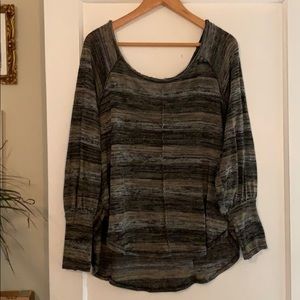 FP Off the Shoulder Striped Sweater w best SLEEVES